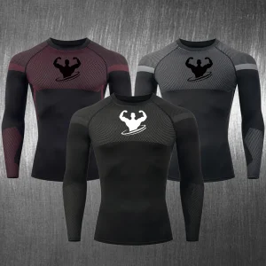 Compression Running Men T-shirt Fitness Tight Long Sleeve Top Sport Shirts Training Jogging Tees Gym Sportswear Dry Fit Fitness