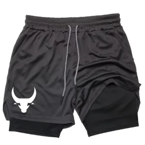 High Quality Men Sport Running Shorts 2 IN 1 Compress Jogging Fitness Racing Shorts Training Track Athletics Tight Short 3XL